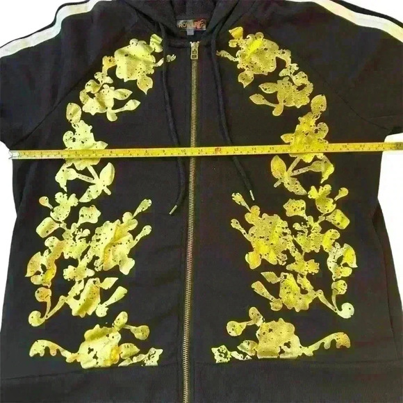 Gold Embellished Full Zip Women’s Hoodie size XL - Picture 3 of 6